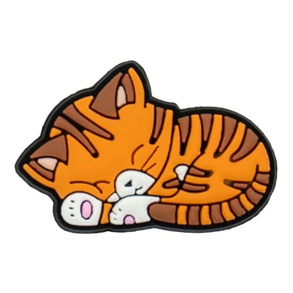 💖 3 Charms for $9💖Cute Sleeping Orange Tabby Cat Croc Charm